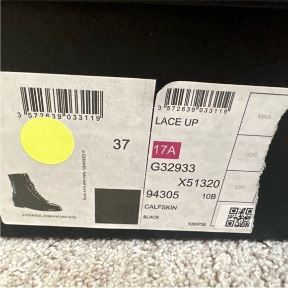 CHANEL Black and Gold Lace Up Boots with Gold Hardware - Picture 9 of 10